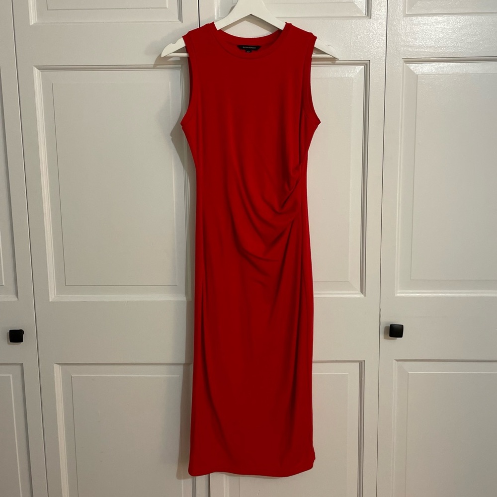 Banana Republic Red Sheath Midi Dress